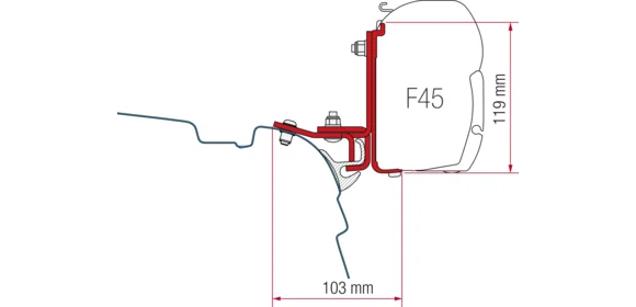 Adapter VW T5 Brandrup