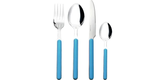Besteckset blau