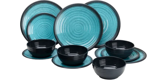 Melamin-Set Premium Granite-Aqua