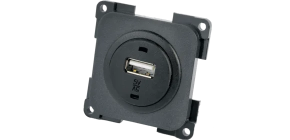 USB-Ladesteckdose schwarz