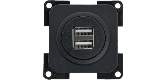 USB-Doppelladesteckdose schwarz