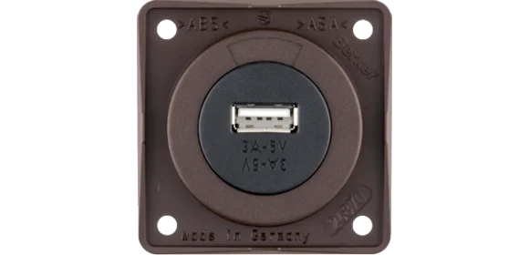 USB-Ladesteckdose braun matt