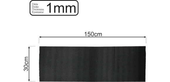 Anti-Rutschmatte schw. 150x30cm 1mm