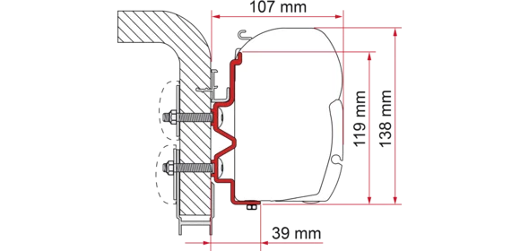 Adapter HymerCamp 400 cm