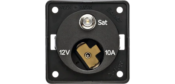 Steckdose 12 V + SAT braun matt