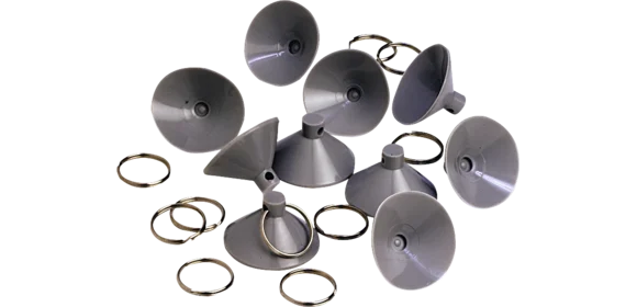 Saugnäpfe mit Ringen 10er Pack
