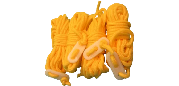 Zeltleinen gelb 4 mm, 4 m - 4er-Pack