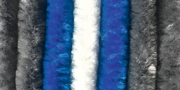Flauschvorhang 70 x 205cm grau-blau-weiß