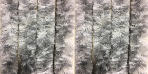 Flauschvorhang 100 x 200 cm grau-we-silb