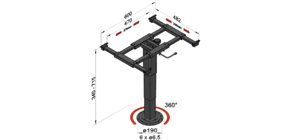Liftgestell mit Verdrehung anthrazit