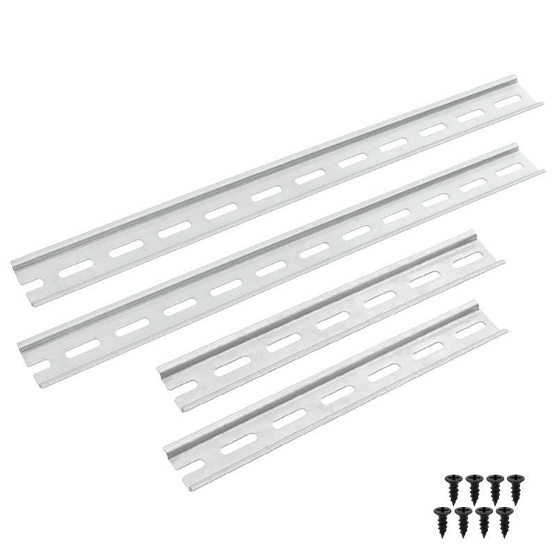 Offgridtec 4-tlg. Alu DIN-Schienen-Set – 2x20 + 2x30 cm, 35 mm breit, 7,5 mm hoch, 1,2 mm stark, Schaltschrank