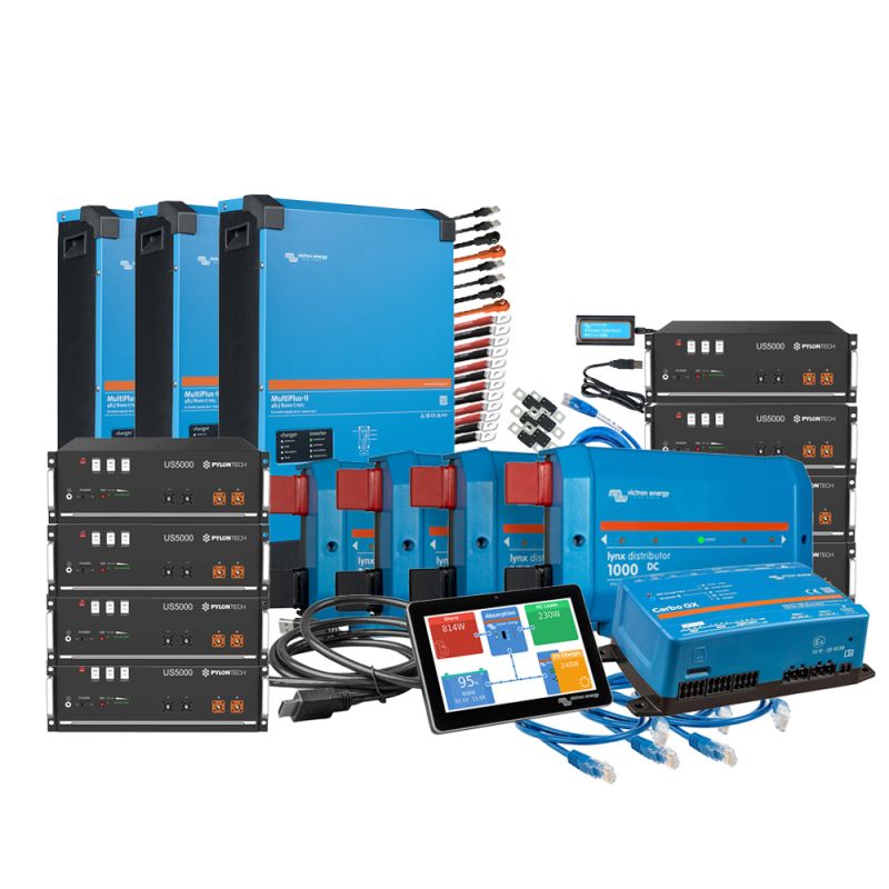 Offgridtec Backup-Kit 3-phasig 38,4kWh mit Pylontech US5000 Akku Victron MultiPlus-II 48/8000