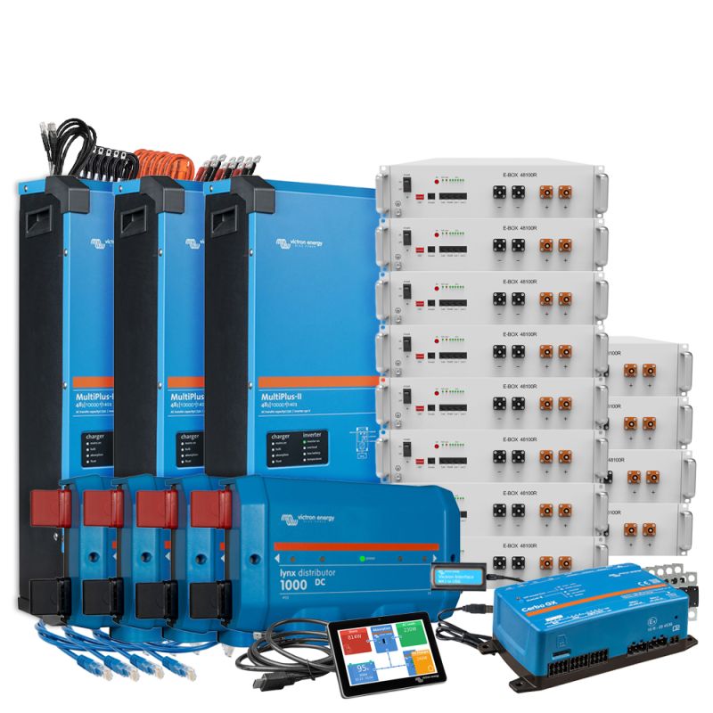 Offgridtec Backup-Kit Nachrüstsatz 61,4 kWh mit Pytes E-Box 48100R-TE+ Akku Victron Multiplus II 48/10000 3-Phasig