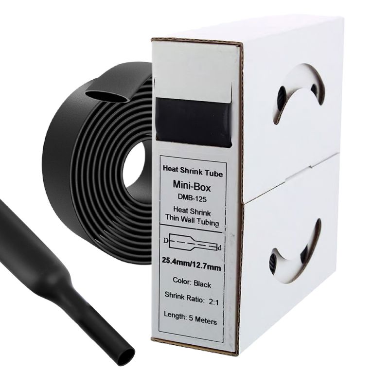 5 m Schrumpfschlauch 25,4 mm auf 12,7 mm Schwarz 2:1 – Offgridtec Kabelisolierung