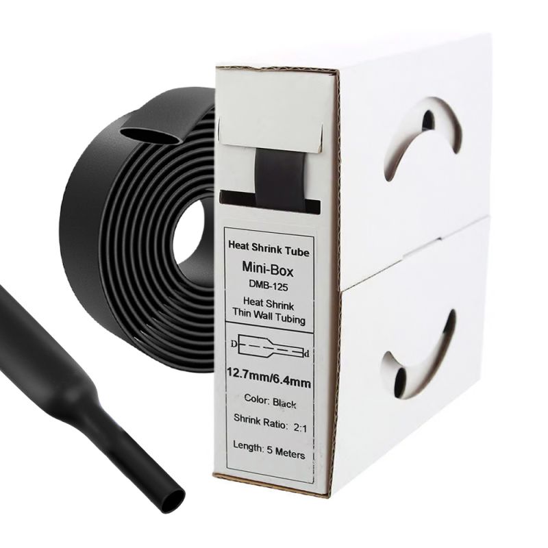 5 m Schrumpfschlauch 12,7 mm auf 6,4 mm Schwarz 2:1 – Offgridtec Kabelisolierung