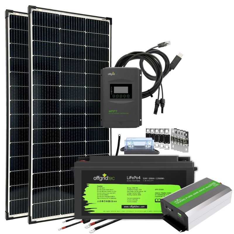 Offgridtec® Autark Pro L 300W Solaranlage - 2000W AC Leistung 200Ah LiFePO4 Akku
