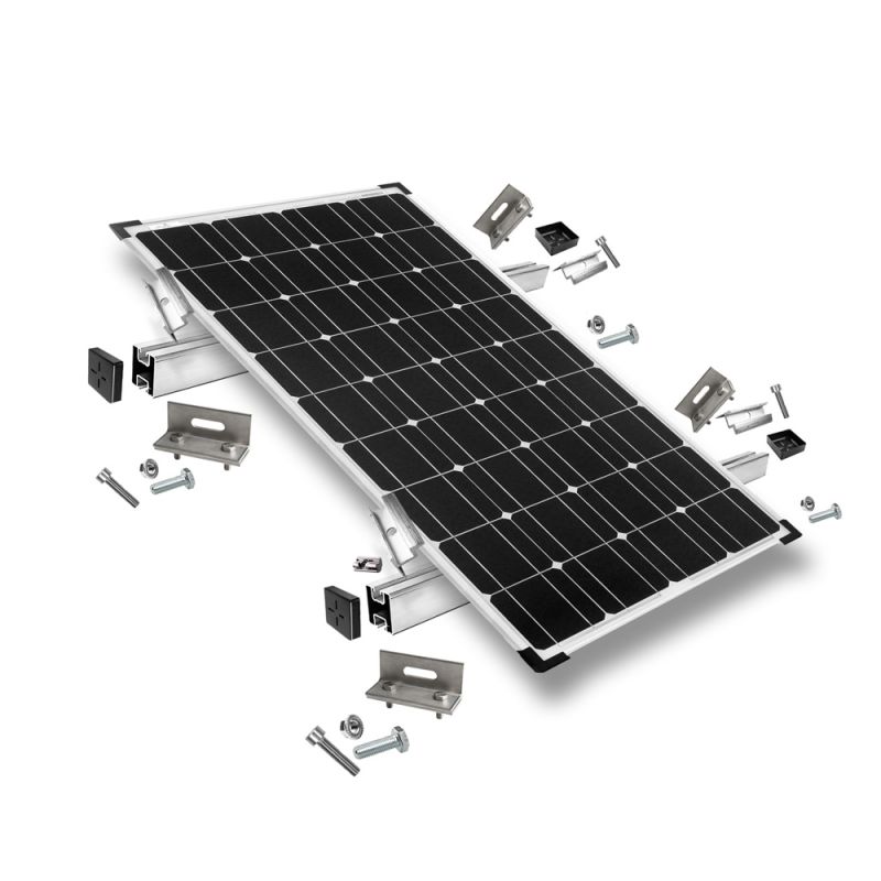 Befestigungskit mit Stehfalzklemmen für Schrägdachmontage 1 Solarpanel Rahmenhöhe 30mm