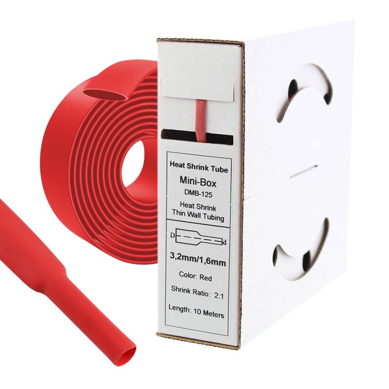 10 m Schrumpfschlauch 3,2 mm auf 1,6 mm Rot 2:1 – Offgridtec Kabelisolierung