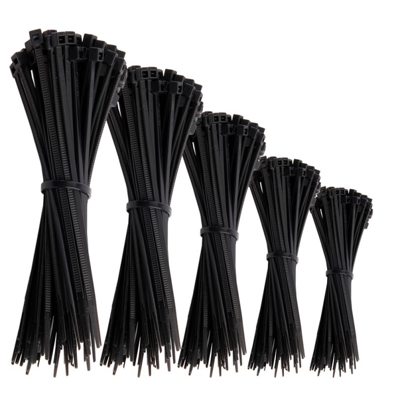 Offgridtec Kabelbinder 1000 Stk. Schwarz Nylon UV-Beständig Verschiedene Längen 100mm 150mm 200mm 250mm 300mm