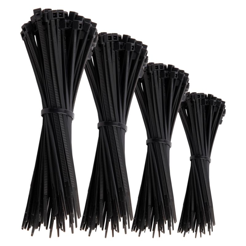 Offgridtec Kabelbinder 200 Stk. Schwarz Nylon UV-Beständig Verschiedene Längen 100mm 150mm 200mm 300mm
