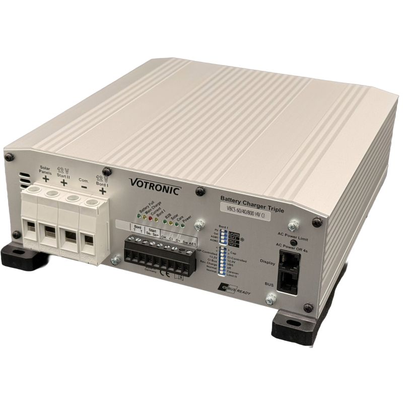 Votronic VBCS 60/40/800 Triple HV CI 3272 – 60A B2B-Ladewandler, 40A Netzladegerät & 800Wp MPPT-Solarladeregler