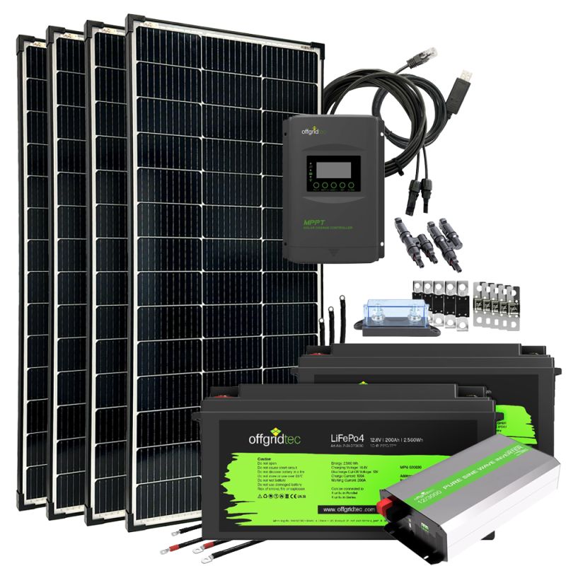 Offgridtec® Autark Pro XL 600W Solaranlage - 3000W AC Leistung 2x 200Ah LiFePO4 Akku