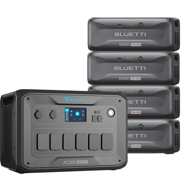 Bluetti AC300 11kWh Powerstation mit 4x B300K Speicher Home Backup 3000W