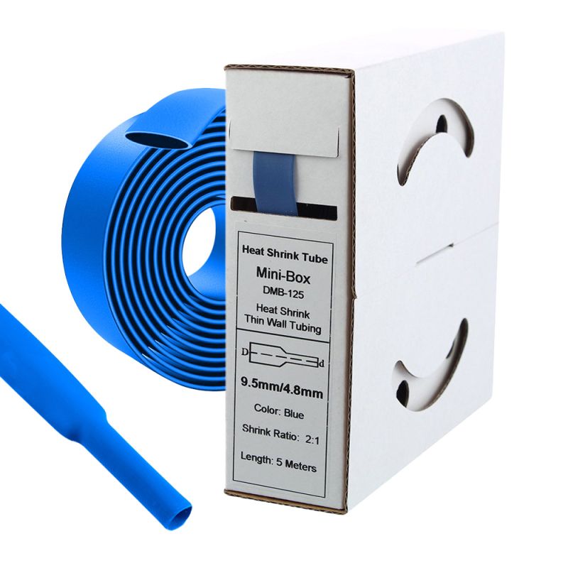 5 m Schrumpfschlauch 9,5 mm auf 4,8 mm Blau 2:1 – Offgridtec Kabelisolierung