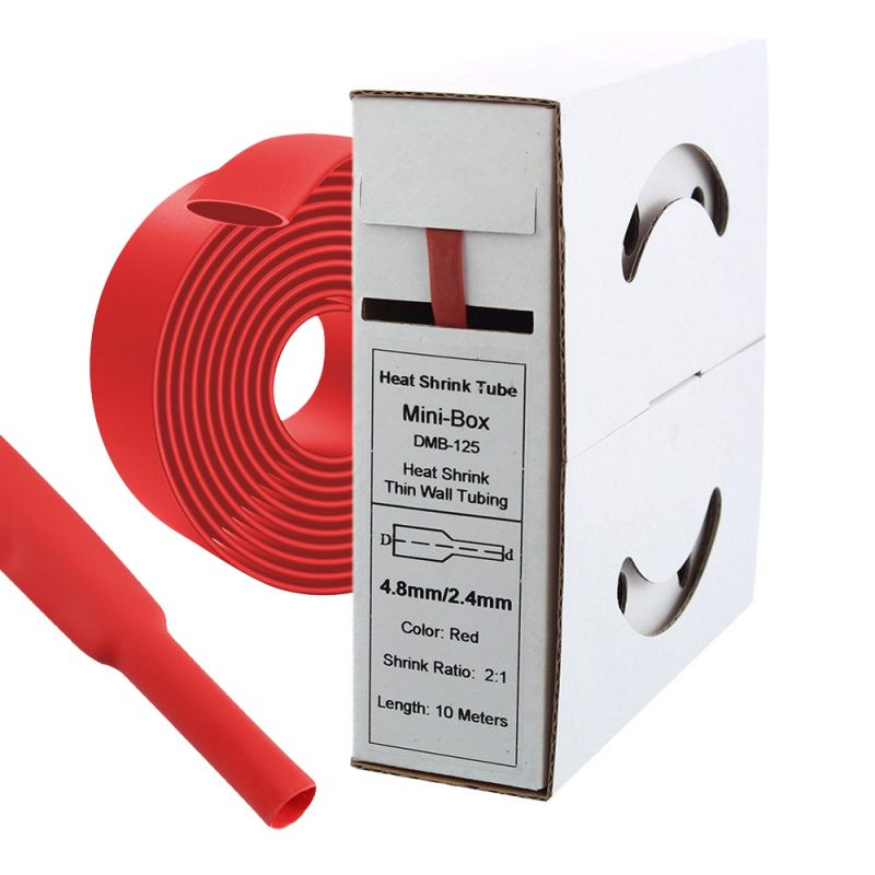 10 m Schrumpfschlauch 4,8 mm auf 2,4 mm Rot 2:1 – Offgridtec Kabelisolierung