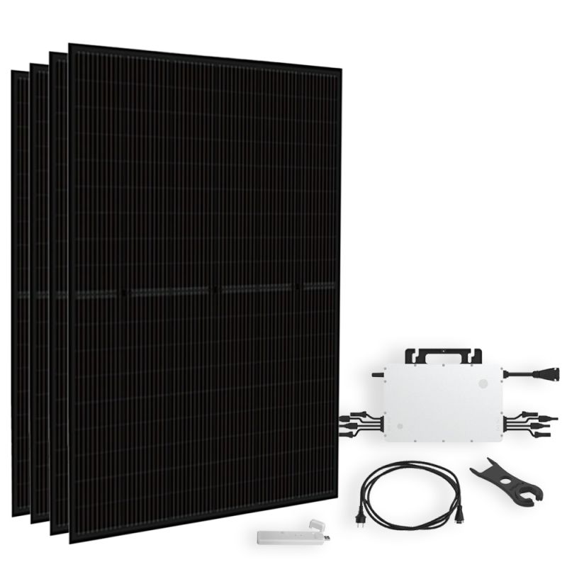 Offgridtec Solar-Direct 1800Wp Full Black PV-Anlage mit HMS-2000-4T – 10m HMS-Anschlusskabel – inkl. DTU-Lite-S