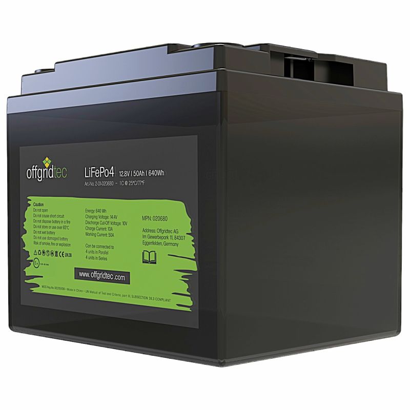 Offgridtec LiFePo4 Akku 12/50 12,8V 50Ah BMS integriert 640Wh
