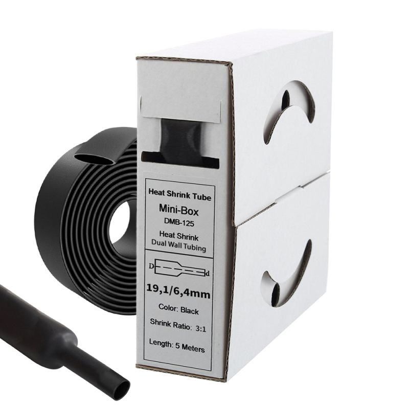 5m Schrumpfschlauch mit Kleber 19mm>6mm schwarz Ratio 3:1