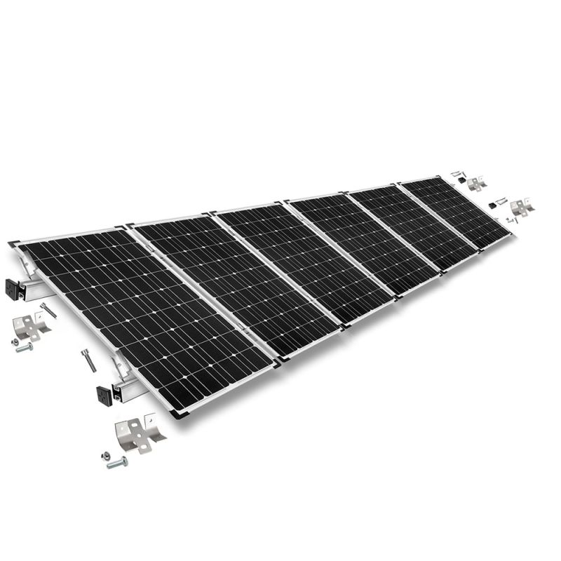 Befestigungskit mit Trapezklemmen für Blechdach 6 Solarpanel Rahmenhöhe 30mm