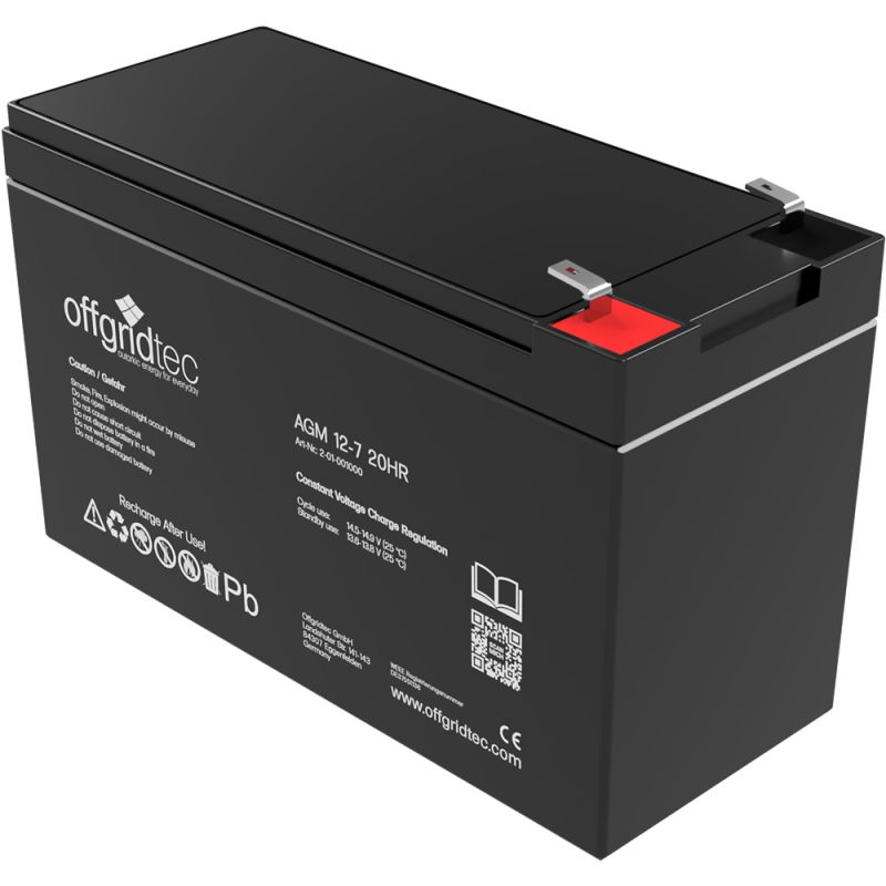 Offgridtec® AGM 7Ah 20HR 12V Solar Batterie Akku extrem zyklenfest