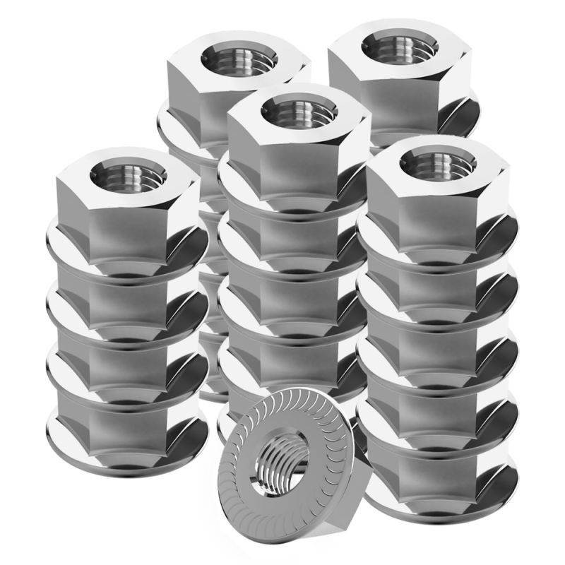 Flanschmutter mit Sperrverzahnung DIN6923 A2 V2A Edelstahl 25 Stk. M4