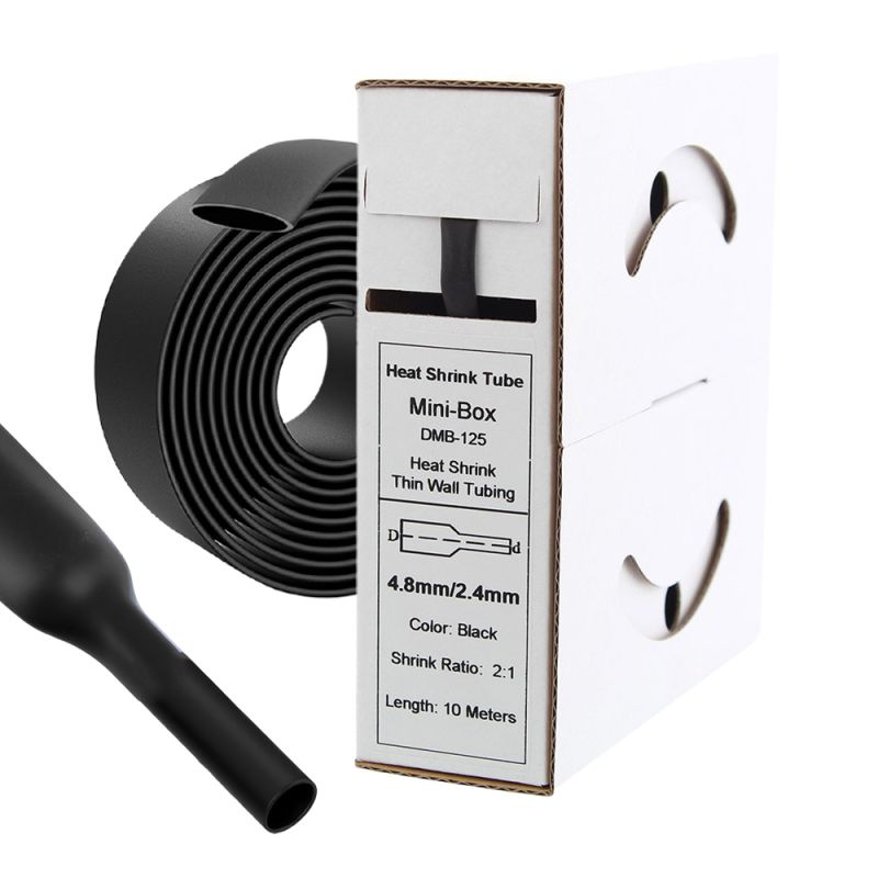 10 m Schrumpfschlauch 4,8 mm auf 2,4 mm Schwarz 2:1 – Offgridtec Kabelisolierung