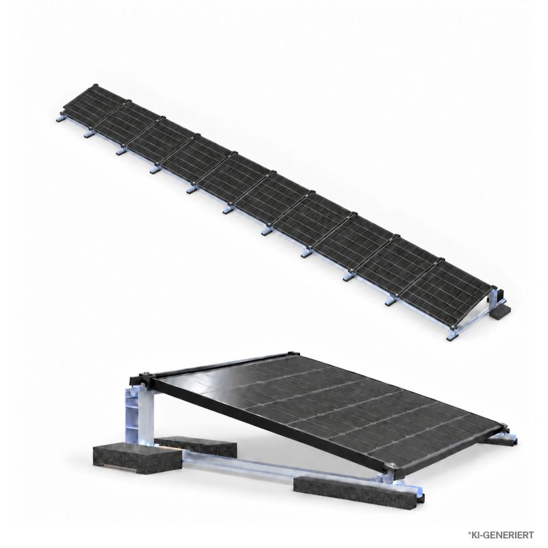Offgridtec Flachdach Befestigungsset Ballast Montagekit Reihe 10 Module