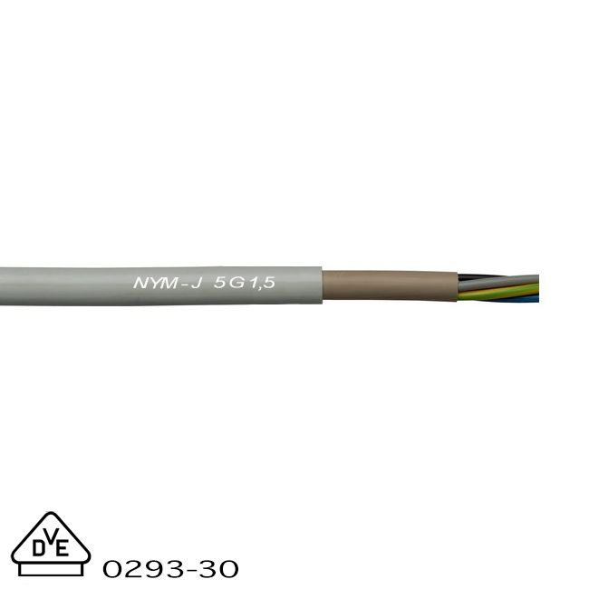 NYM-J 5 G 1,5mm² VDE Installationsleitung Putz und Mauerwerk