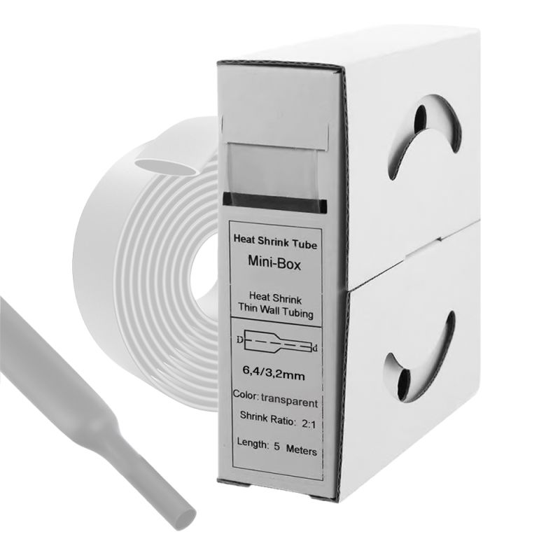 5m Schrumpfschlauch 6,4mm>3,2mm transparent