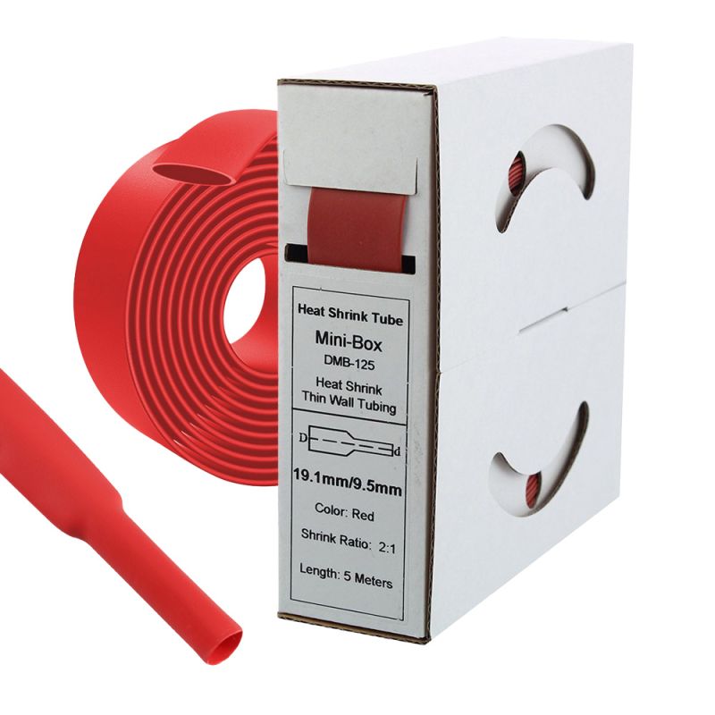 5 m Schrumpfschlauch 19,1 mm auf 9,5 mm Rot 2:1 – Offgridtec Kabelisolierung