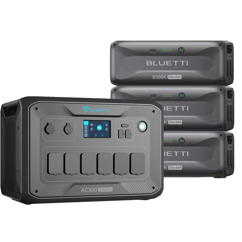 Bluetti AC300 8,2kWh Powerstation mit 3x B300K Speicher Home Backup 3000W