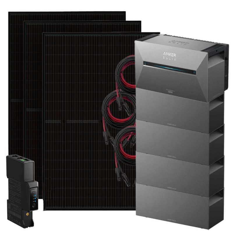 Anker 1350W Solix3 Balkonkraftwerk inkl. 13,44kWh Speicher E2700 BP2700 & Stromzähler