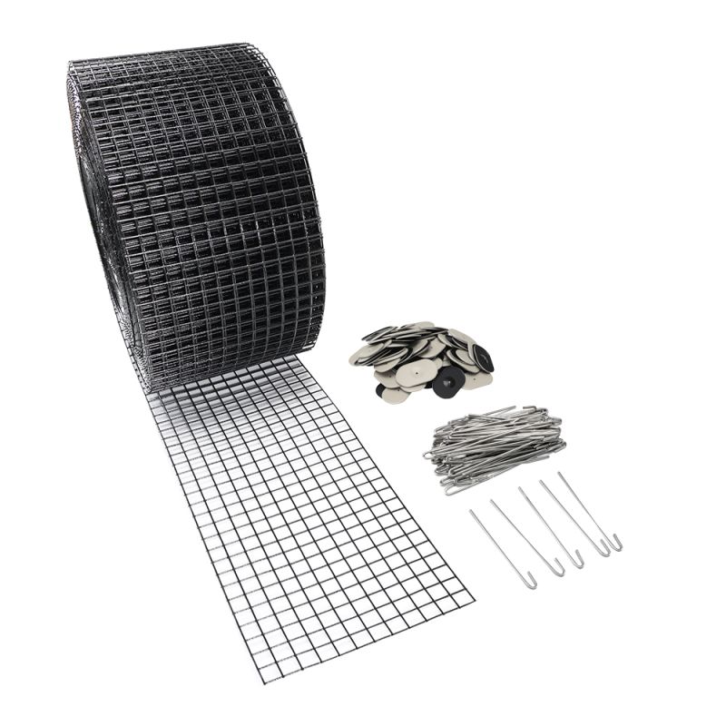 Offgridtec 30m Schutzgitter für Solarmodule Schwarz mit 100 Befestigungshaken Vogel- und Marderabwehr