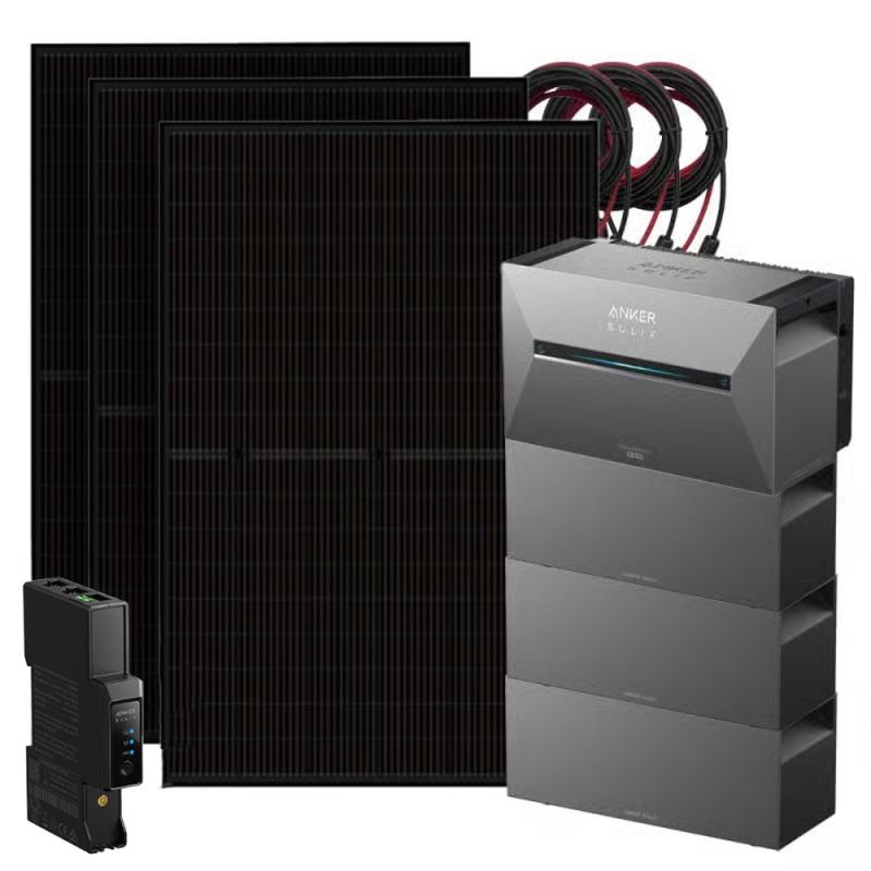 Anker 1350W Solix 3 Balkonkraftwerk inkl. 10,75kWh Speicher E2700 BP2700 & Stromzähler