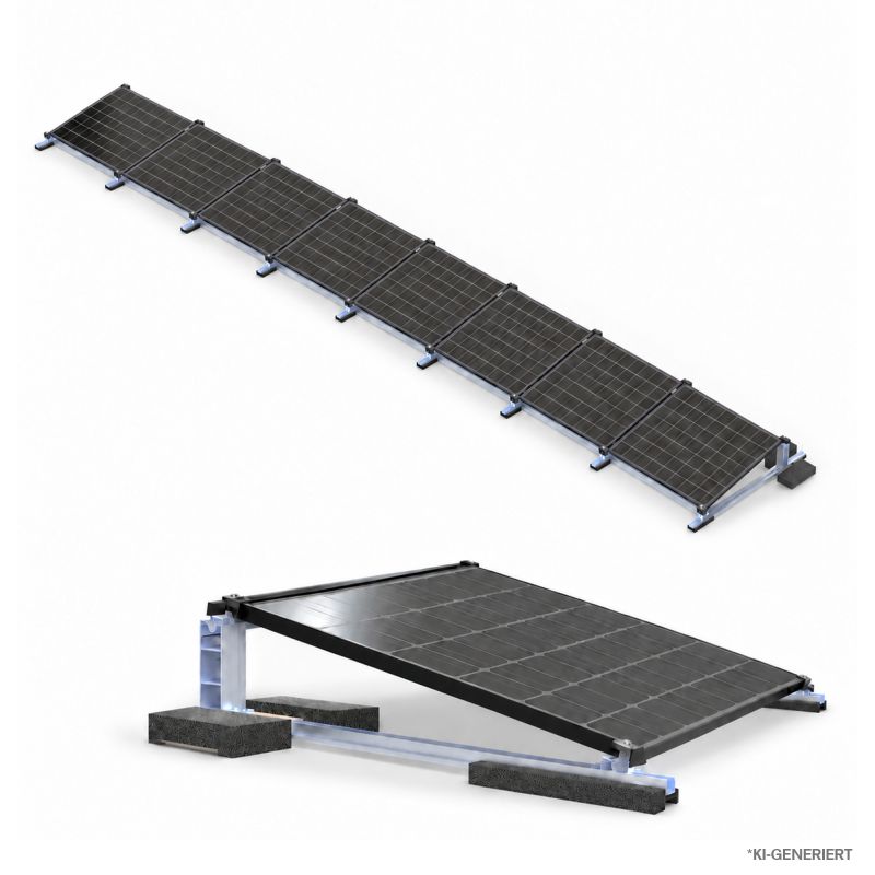 Offgridtec Flachdach Befestigungsset Ballast Montagekit Reihe 8 Module