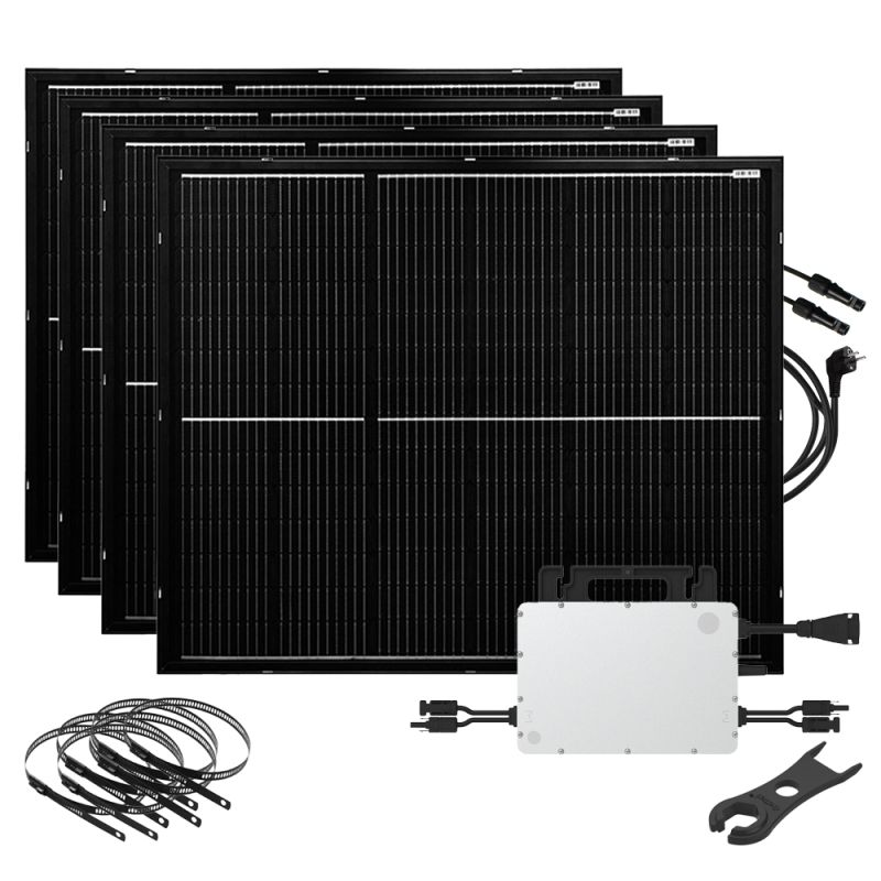 800W Balkonkraftwerk mit ultraleichten Solarmodulen mit HMS-800-2WB WiFi integriert