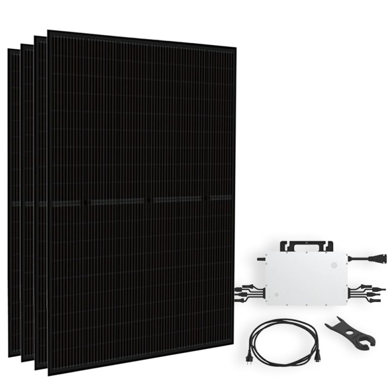 Offgridtec Solar-Direct 1800Wp Full Black PV-Anlage mit HMS-2000-4T – 15m HMS-Anschlusskabel