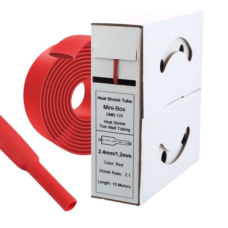 10 m Schrumpfschlauch 2,4 mm auf 1,2 mm Rot 2:1 – Offgridtec Kabelisolierung