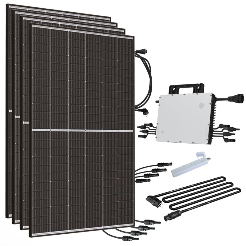 Offgridtec Solar-Direct 1880Wp Blackframe PV-Anlage mit HMS-1600-4T und DTU-Lite-S