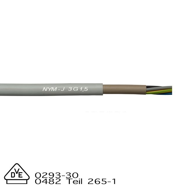 NYM-J 3 G 1,5mm² VDE Normleitung Kabel Putz & Beton